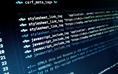 Detailed view of HTML and JavaScript code displayed on a computer monitor.